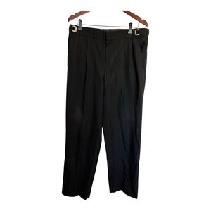 Men's 100% wool adjustable waist Black Dress Pants size 33 to 35